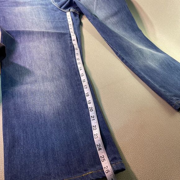 4 Pair KingSize Big Mens Jeans 44 x 27 (Hemmed) Elastic Insert Waist Blue Denim - Picture 3 of 16